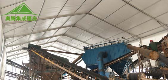 在甘肅，這種廠(chǎng)房很流行，砂石廠(chǎng)都在用